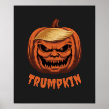 Trumpkin Grinning Donald Trump Halloween Pompoen