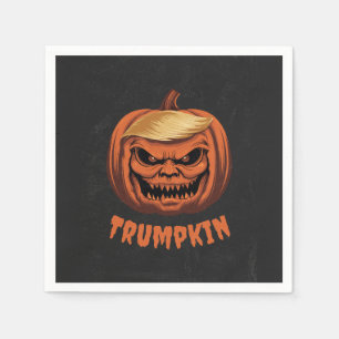 Trumpkin - Grinning Donald Trump Halloween Pompoen Servet