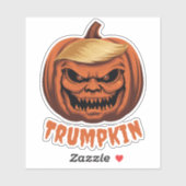 Trumpkin - Grinning Donald Trump Halloween Pompoen Sticker (Vel)