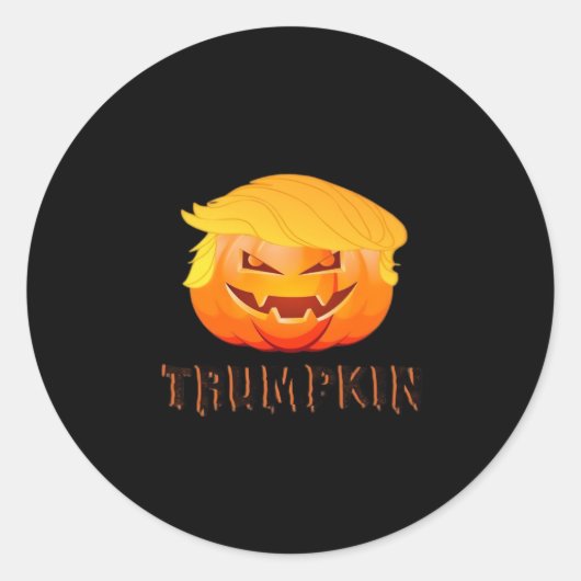 Trumpkin Halloween Classic Ronde Sticker (Voorkant)
