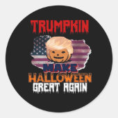 Trumpkin Halloween Classic Ronde Sticker (Voorkant)
