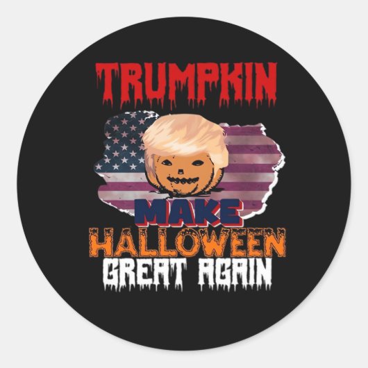 Trumpkin Halloween Classic Ronde Sticker (Voorkant)