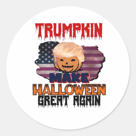 Trumpkin Halloween Classic Ronde Sticker (Voorkant)
