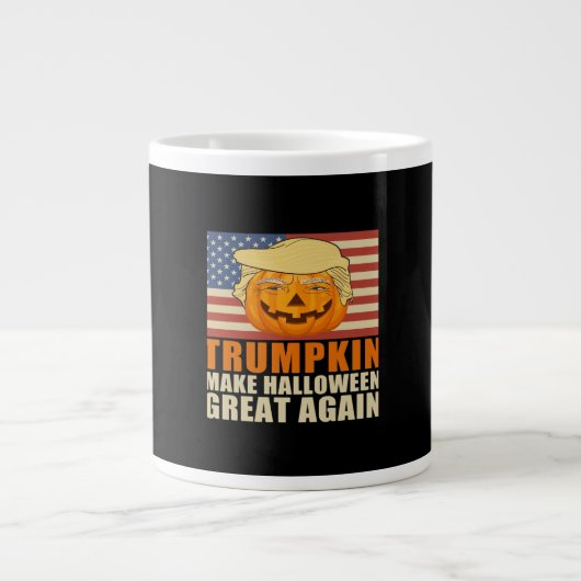 Trumpkin Halloween Funny Classic & Basic Design Grote Koffiekop (Voorkant)