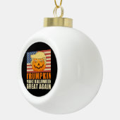 Trumpkin Halloween Funny Classic & Basic Design Keramische Bal Ornament (Rechts)
