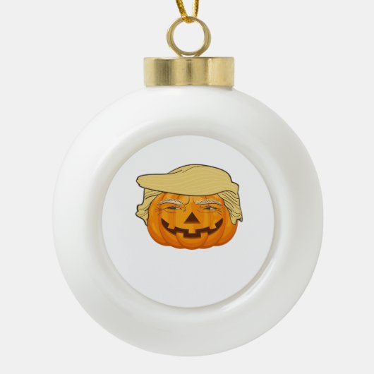 Trumpkin Halloween Funny Classic – Basic Herfst Sl Keramische Bal Ornament (Voorkant)