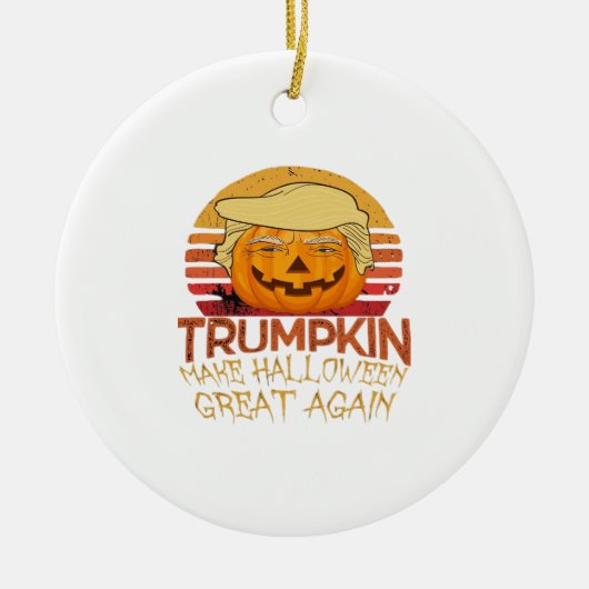 Trumpkin Halloween Funny Classic Keramisch Ornament (Voorkant)