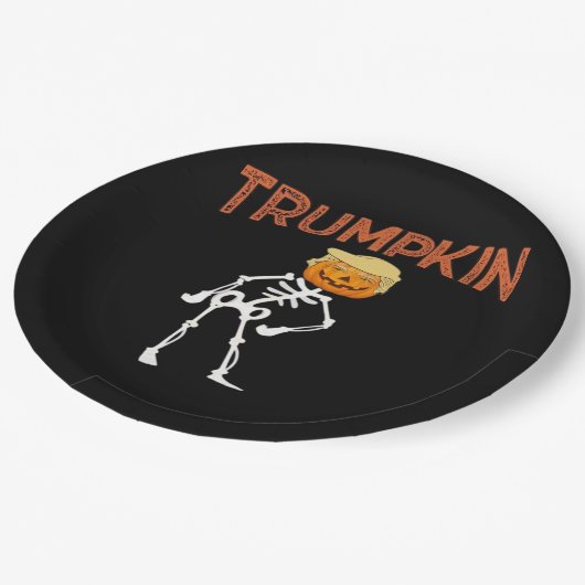 Trumpkin Halloween Funny Classic Papieren Bordje (Gekanteld)