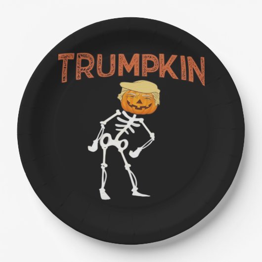Trumpkin Halloween Funny Classic Papieren Bordje (Voorkant)