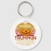 Trumpkin Halloween Funny Classic – Political Pumpk Sleutelhanger (Voorkant)