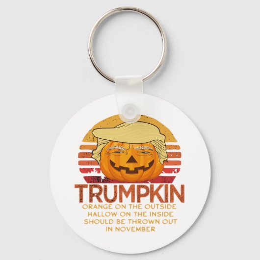 Trumpkin Halloween Funny Classic – Political Pumpk Sleutelhanger (Voorkant)