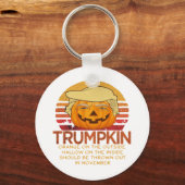 Trumpkin Halloween Funny Classic – Political Pumpk Sleutelhanger (Voorkant)
