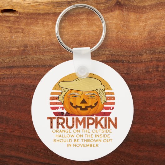 Trumpkin Halloween Funny Classic – Political Pumpk Sleutelhanger (Voorkant)