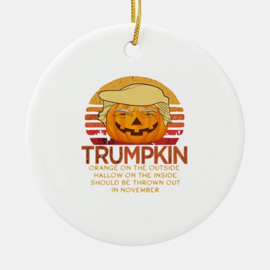 Trumpkin Halloween Funny Classic - Politieke Pumpk Keramisch Ornament (Voorkant)