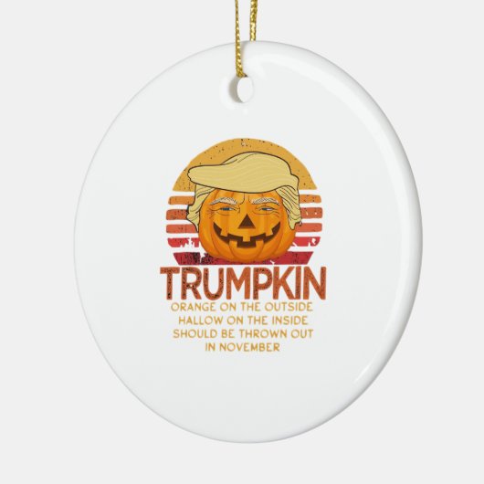 Trumpkin Halloween Funny Classic - Politieke Pumpk Keramisch Ornament (Links)