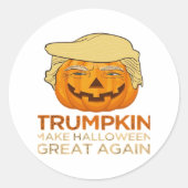 Trumpkin Halloween Funny Classic Ronde Sticker (Voorkant)
