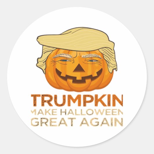 Trumpkin Halloween Funny Classic Ronde Sticker (Voorkant)