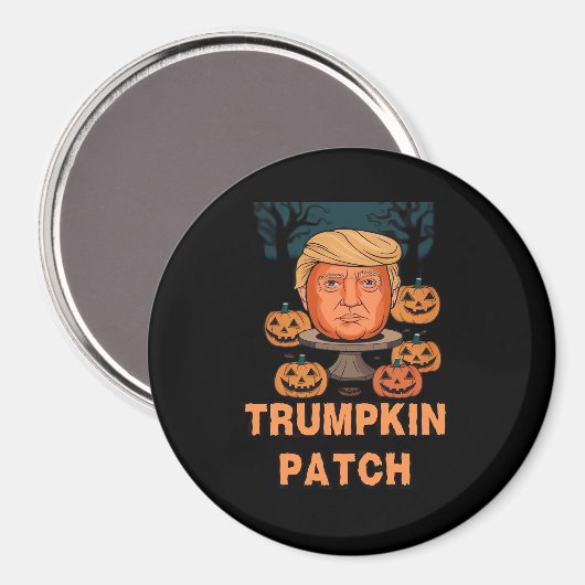Trumpkin Halloween - Grappige politieke pompoen De Magneet (Voorkant / Achterkant)
