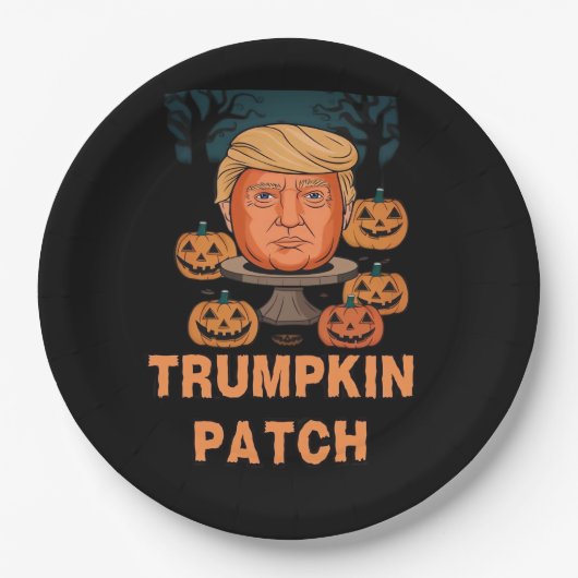 Trumpkin Halloween - Grappige politieke pompoen De Papieren Bordje (Voorkant)