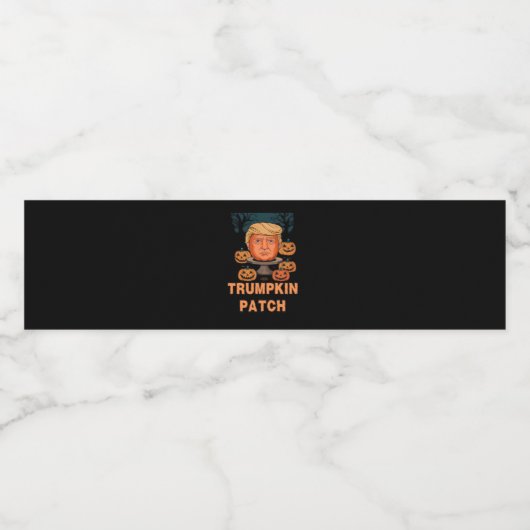 Trumpkin Halloween - Grappige politieke pompoen De Waterfles Etiket (Enkel label)