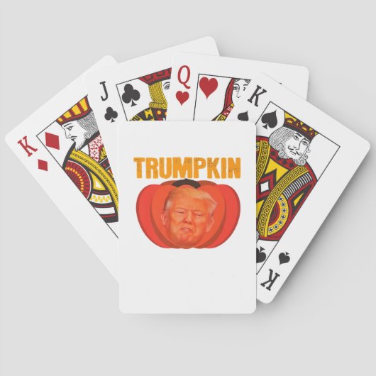 Trumpkin Halloween Jack O Lantern Grafisch Grappig Pokerkaarten (Achterkant)