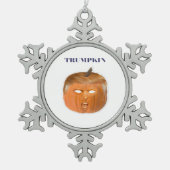 Trumpkin Halloween Mask Classic Tin Sneeuwvlok Ornament (Voorkant)