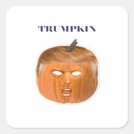 Trumpkin Halloween Mask Classic Vierkante Sticker (Voorkant)