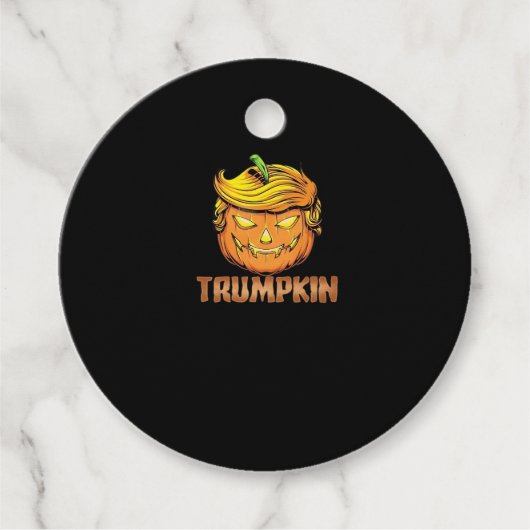 Trumpkin - Halloween pompoen Bedankjes Labels (Voorkant)