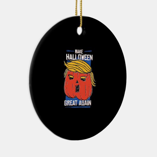 Trumpkin Halloween pompoen Classic Keramisch Ornament (Rechts)