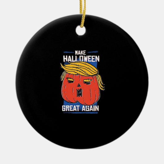 Trumpkin Halloween pompoen Classic Keramisch Ornament (Voorkant)