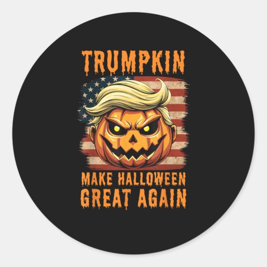 Trumpkin Halloween pompoen maken Halloween Great A Ronde Sticker (Voorkant)