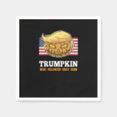 Trumpkin Halloween pompoen met vlag enge ontwerp Servet (Voorkant)