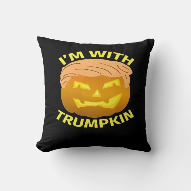 Trumpkin Halloween Pumpkin Kussen (Voorkant)
