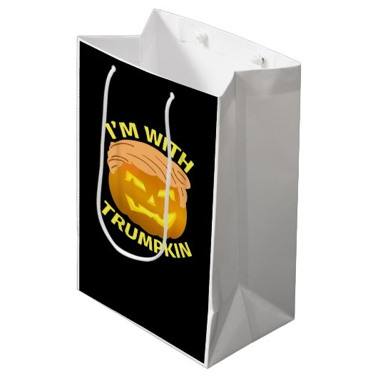 Trumpkin Halloween Pumpkin Medium Cadeauzakje (Voorkant Gekanteld)