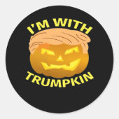 Trumpkin Halloween Pumpkin Ronde Sticker (Voorkant)