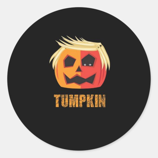Trumpkin Halloween Ronde Sticker (Voorkant)