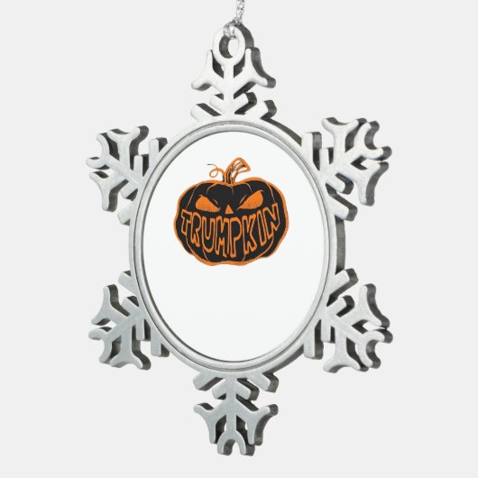 Trumpkin Halloween Tin Sneeuwvlok Ornament (Rechts)