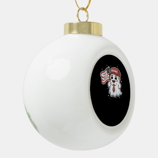 Trumpkin, ik krijg altijd ghosted, Halloween, spoo Keramische Bal Ornament (Links)