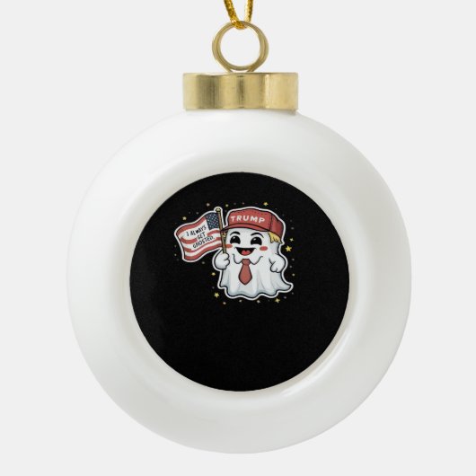 Trumpkin, ik krijg altijd ghosted, Halloween, spoo Keramische Bal Ornament (Voorkant)