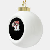 Trumpkin, ik krijg altijd ghosted, Halloween, spoo Keramische Bal Ornament (Rechts)