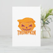 Trumpkin Klassieker – Pompoen President Stijl Feestdagenkaart (Staand voorkant)