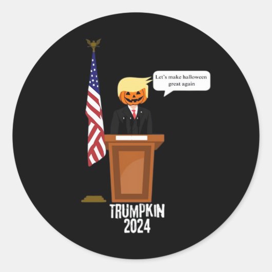 Trumpkin: Laten we Halloween weer een klassieker m Ronde Sticker (Voorkant)