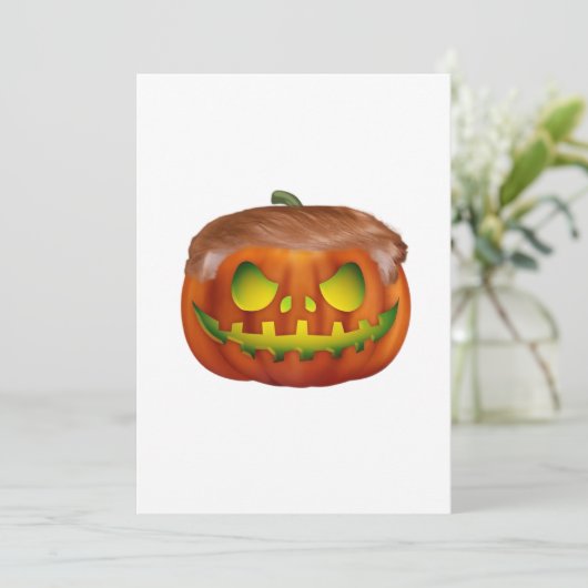 Trumpkin – Maak Halloween Groot Again Feestdagenkaart (Staand voorkant)