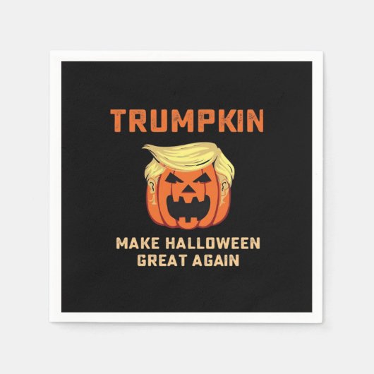 Trumpkin Maak Halloween Groot Again – Klassieke Po Servet (Voorkant)