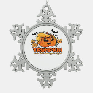 Trumpkin - Maak Halloween weer geweldig! - Grappig Tin Sneeuwvlok Ornament