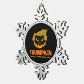 Trumpkin, maak Halloween weer geweldig klassiek Tin Sneeuwvlok Ornament (Rechts)
