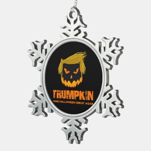 Trumpkin, maak Halloween weer geweldig klassiek Tin Sneeuwvlok Ornament (Rechts)