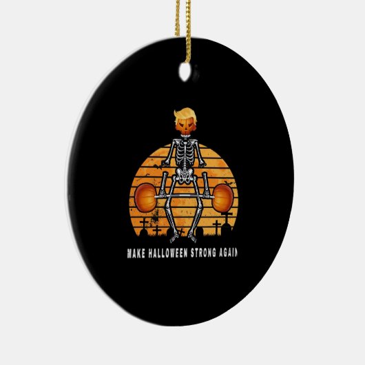 Trumpkin maakt Halloween opnieuw fitnessruimte gra Keramisch Ornament (Rechts)