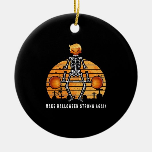 Trumpkin maakt Halloween opnieuw fitnessruimte gra Keramisch Ornament (Voorkant)