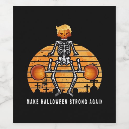 Trumpkin maakt Halloween opnieuw fitnessruimte gra Wijn Etiket (Enkel label)